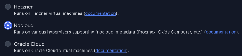 Choose NoCloud