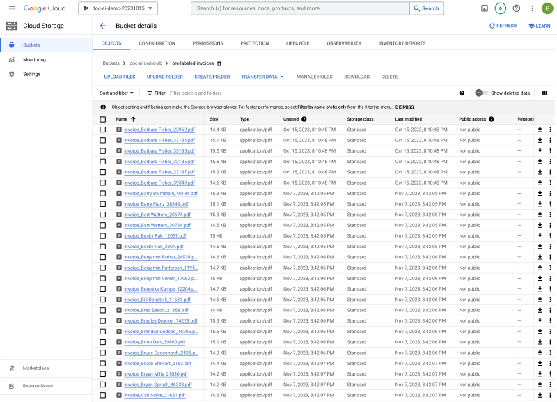 List of documents to label