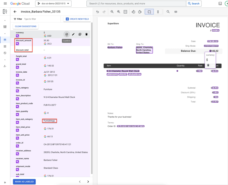 Labeled document (but with minor errors