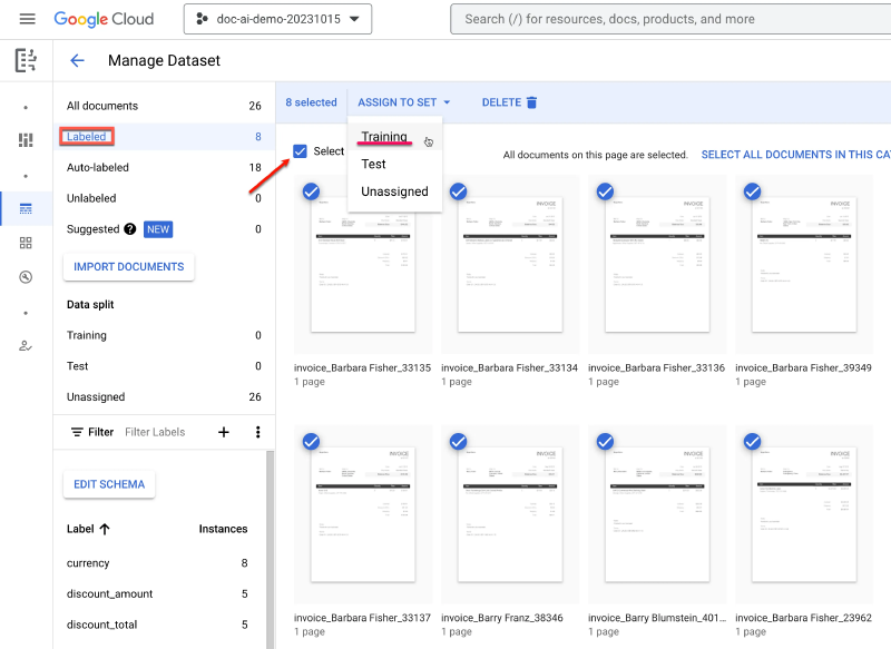 Breaking up documents into Test/Training datasets