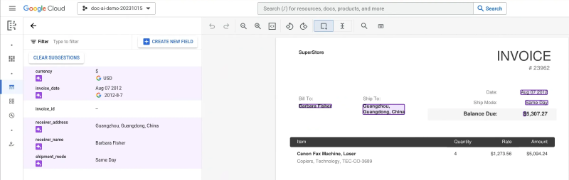 Displaying initial document labeling state