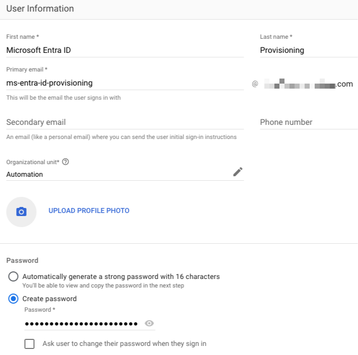 Entra ID account details