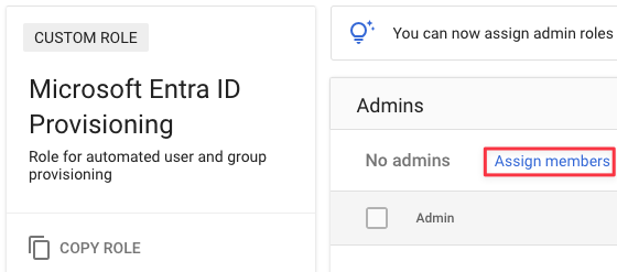 Assigning an account to a role