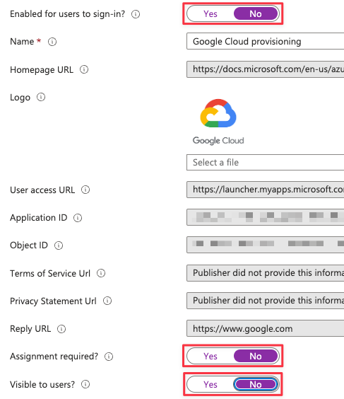 Entra ID application configuration