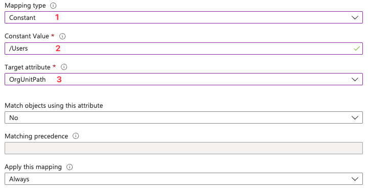 Configure provisioning OU