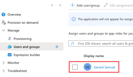 Provisioning example
