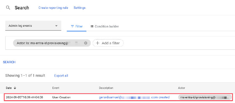 Google Admin provisioning status