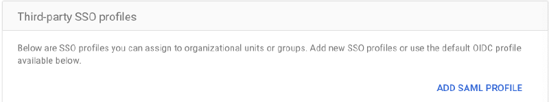Add a SAML profile