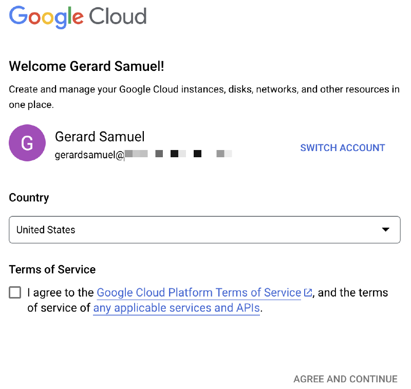 Google Cloud login flow