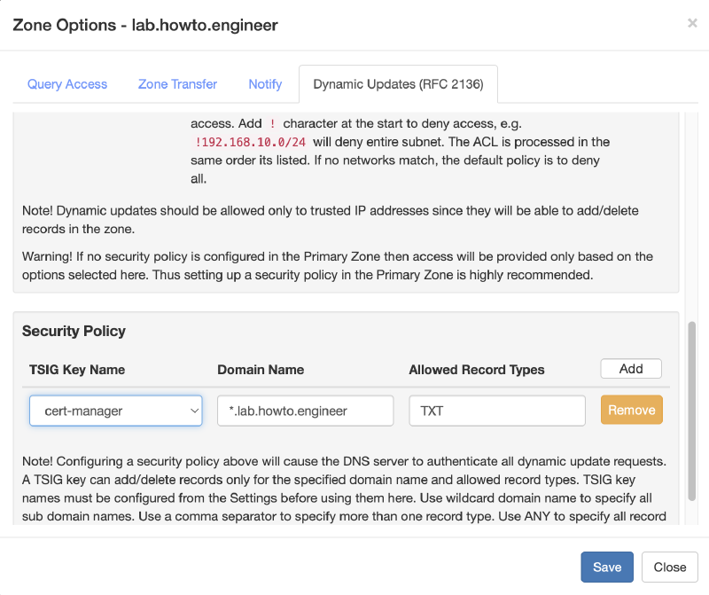 RFC-2136 zone options