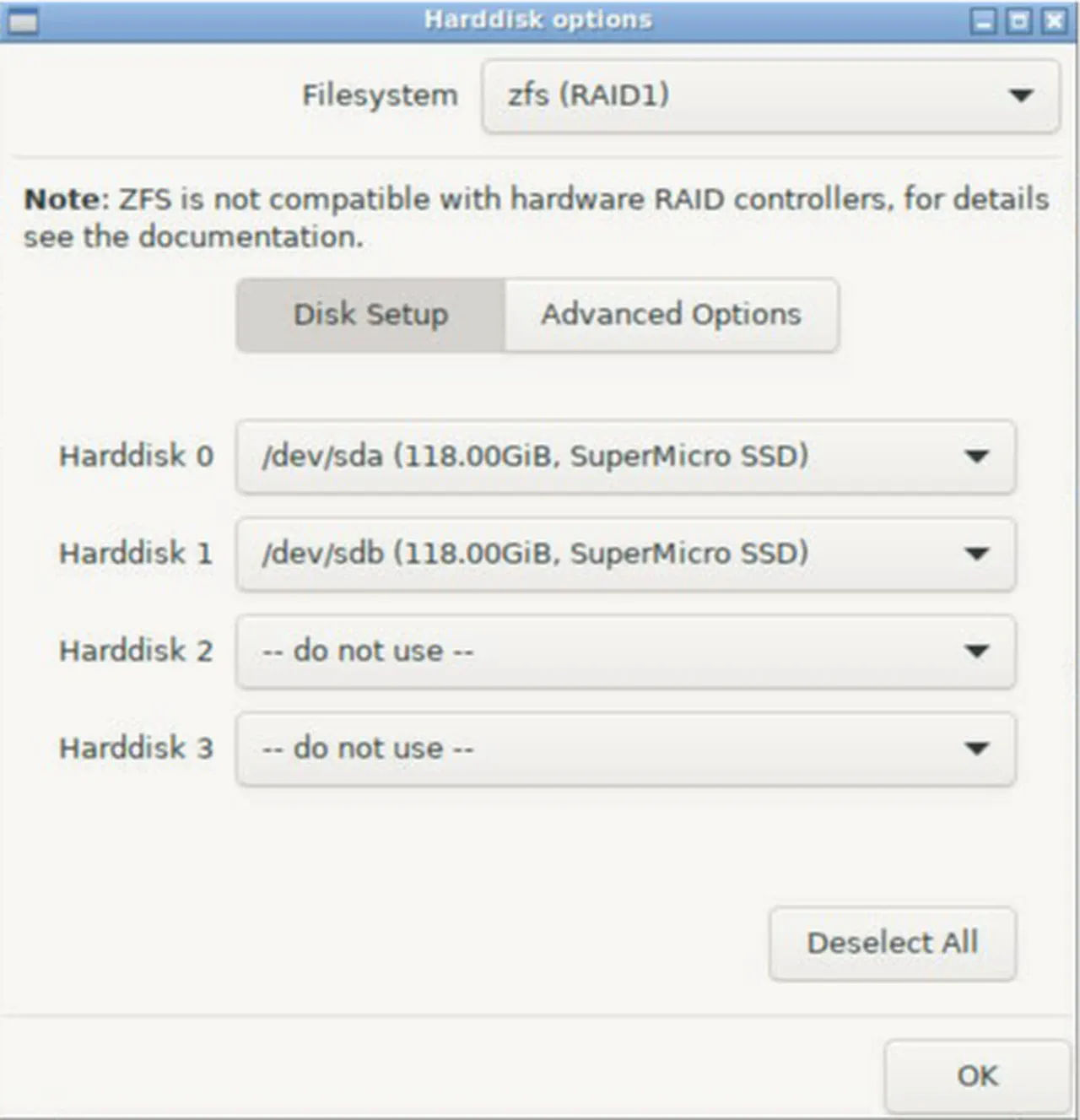 ZFS Boot disk configuration